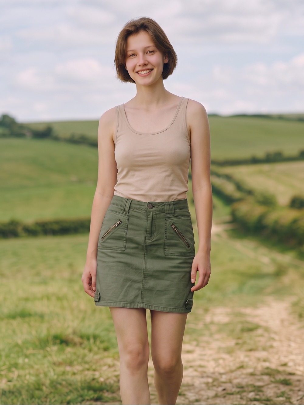 Mossimo Supply Co Tan Cream Mini Pencil Skirt